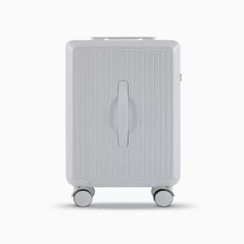 YXKJDS Multifunktionaler Koffer, hochwertiger, verbesserter Koffer, Leichter und stilvoller Trolley-Koffer, leiser Universal-Rollenkoffer (White 20inches) von YXKJDS