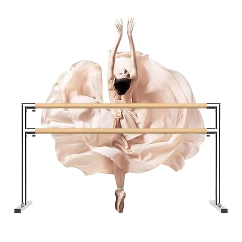 Ballettstange Schlafzimmer-Ballettstange, Rutschfeste, Doppellagige Ballettstange Und Tanzstange Mit Rutschfester Basis, Ballettausrüstung Für Fitness-Stretching-Gymnastik(Stainless steel,1.5m/4.92ft) von YXLYFDLY