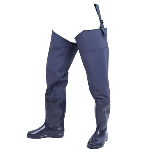 YXLYFDLY Wathose Wathosen Für Herren Und Damen, wasserdichte Angelstiefel Mit Hohem Kniebereich, Watstiefel Mit Stollensohle(40 EU) von YXLYFDLY