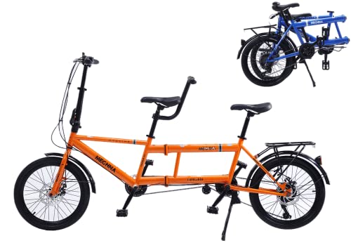YXWJ Klassisches Tandem -Fahrrad - Stadt Tandem Folding Bicycle, Faltbare Tandem Adult Beach Cruiser Bike Verstellbarer 7 Geschwindigkeiten, Familie 3 -Säseer,Orange YXWJ Klassisches Tandem -Fahrrad - Stadt Tandem Folding Bicycle, Faltbare Tandem Adult Beach Cruiser Bike Verstellbarer 7 Geschwindigkeiten, Familie 3 -Säseer,Orange von YXWJ