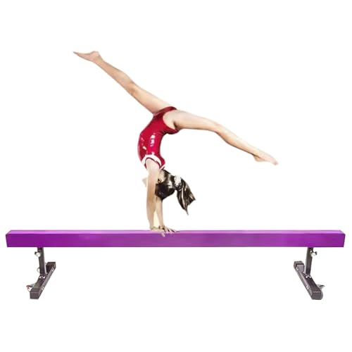 Schwebebalken Einstellbar Gymnastik Schwebebalken, Profi Heimtraining Schwebebalken/ Gymnastik Geräte, Hoch Und Niedrig Wildlederbezug Schwebebalken, Für Schule Turnverein(Purple,2.1m/6.9ft long) von YXXSDP