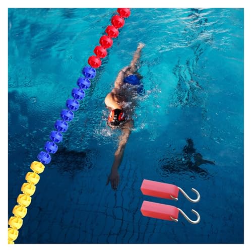 Schwimmbad-Sicherheitsseil Pool-Sicherheitsseil-Teiler Schwimmerleinen-Sets Mit 2 Haken Aus Rostfreiem Stahl, Schwimmbad-Bojenleinen Für Training Und Wettkämpfe, Lane Line Pool Ausrüstung, Anpassbare von YXXSDP