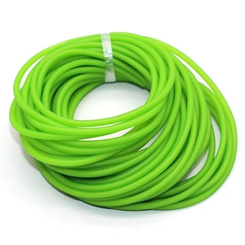 2/5/10M mehrfarbiges Elastica-Bungee, 1632 Naturlatex-Gummibänder, elastischer Gummischlauch for Fitnessgeräte(Green,5MX2MMX4MM) von YXYFA