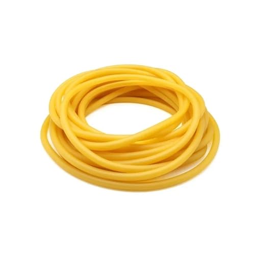 Farbiges, hochelastisches Gummiband, weiche Latex-Gummischläuche mit einem Innendurchmesser von 1,6 bis 10 mm, Schlauchschläuche aus Naturlatex for das Fitnesstraining(Yellow,5 m x 1.8mm x 4.2mm) von YXYFA