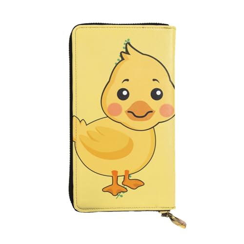 YYHHAOFA Lange Clutch-Geldbörse aus Leder mit Cartoon-Enten-Aufdruck: bequem, leicht, modisch, langlebig, 19 x 10,5 cm, Schwarz , Einheitsgröße von YYHHAOFA