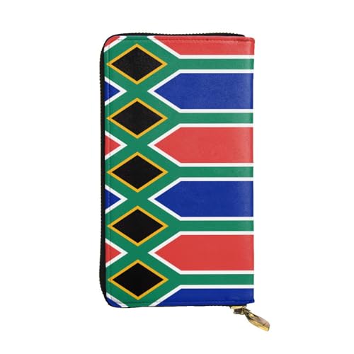 YYHHAOFA Lange Clutch-Geldbörse aus Leder mit Südafrika-Flagge: bequem, leicht, modisch, langlebig, 19 x 10,5 cm, Schwarz , Einheitsgröße von YYHHAOFA