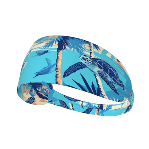 Elastisches Unisex-Sport-Stirnband, feuchtigkeitsableitend, athletisch für Laufen, Training, Outdoor-Sport, Palmen und Meeresschildkröten, Tauchen unter Wasser Elastisches Unisex-Sport-Stirnband, feuchtigkeitsableitend, athletisch für Laufen, Training, Outdoor-Sport, Palmen und Meeresschildkröten, Tauchen unter Wasser von YYHWHJDE