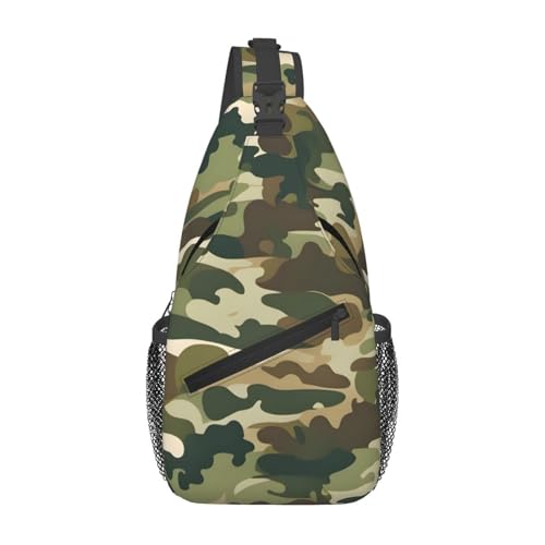 YYHWHJDE Cross-Brusttasche diagonal – hochwertige, langlebige und geräumige Umhängetasche für Damen und Herren, Camouflage-Muster, Schwarz, Einheitsgröße, Schwarz , Einheitsgröße von YYHWHJDE