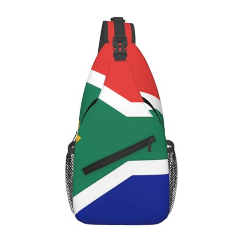 YYHWHJDE Cross-Brusttasche diagonal – hochwertige, langlebige und geräumige Umhängetasche für Damen und Herren, Südafrika-Flaggenmuster, Schwarz, Einheitsgröße, Schwarz , Einheitsgröße von YYHWHJDE