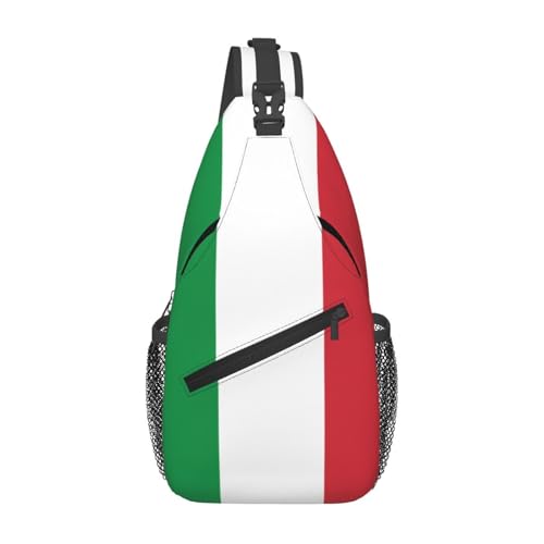 YYHWHJDE Cross-Brusttasche diagonal – hochwertige, langlebige und geräumige Umhängetasche für Damen und Herren mit italienischer Flagge, Schwarz, Einheitsgröße, Schwarz , Einheitsgröße von YYHWHJDE