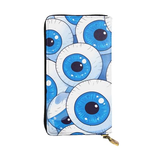 YYHWHJDE Rounded Eyeballs Printed Quality Leather Long Clutch Wallet Designed for Fashion Girls and Women Stylish 19.0 x 10.5 cm, Schwarz , Einheitsgröße von YYHWHJDE