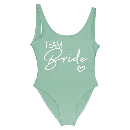 YYNLIN Bikini Lose Braut Badeanzug Frauengruppe Braut EIN Stück Badeanzug Für Strandparty Badeanzug Geeignet-Green Team1-xl von YYNLIN