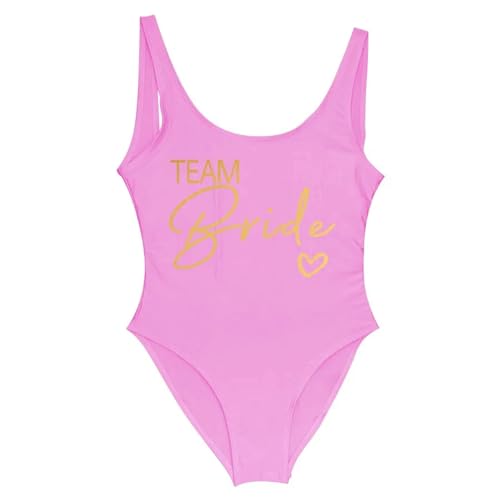 YYNLIN Bikini Lose Braut Badeanzug Frauengruppe Braut EIN Stück Badeanzug Für Strandparty Badeanzug Geeignet-pink Team2-xl von YYNLIN