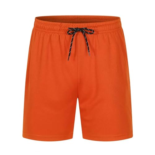 YYNLIN Shorts Herren Herren Shorts Sommer Casual Running Sports Elasticated Taille Shorts Mit Reißverschlüssen-orange-m von YYNLIN