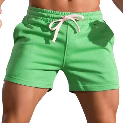YYNLIN Shorts Herren Sommer -fitnesshosen Für Die Lässige Schlanke Schleiche Für Männer, Die Elastische Taille -Kordel -Kordel -Kordel -Shorts Sind-07 Grün-XXXL von YYNLIN