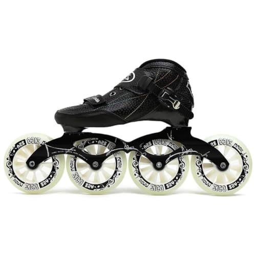 YYingYYue Erwachsene Professionelle Inline -Skates, Räder Professionelle Einzelreihe Kinder Kohlefaser -Rollschuhe Für Frauen Und Männer Inline Speed Skates Schuhe,Schwarz,41 von YYingYYue