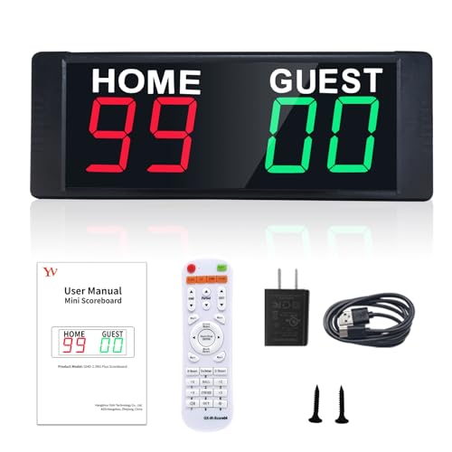 YZ LED Tragbare Elektronische Anzeigetafel Fussball, Tischtennis Zähler, Tennis Punktezähler, Digital Scoreboard Anzeigetafel, Cornhole Zähltafel, für Volleyball, Basketball, Badminton Indoor Outdoor YZ LED Tragbare Elektronische Anzeigetafel Fussball, Tischtennis Zähler, Tennis Punktezähler, Digital Scoreboard Anzeigetafel, Cornhole Zähltafel, für Volleyball, Basketball, Badminton Indoor Outdoor von YZ