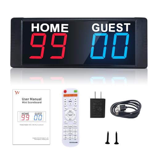YZ LED Tragbare Elektronische Anzeigetafel Fussball, Tischtennis Zähler, Tennis Punktezähler, Digital Scoreboard Anzeigetafel, Cornhole Zähltafel, für Volleyball, Basketball, Badminton (Rot & Blau) YZ LED Tragbare Elektronische Anzeigetafel Fussball, Tischtennis Zähler, Tennis Punktezähler, Digital Scoreboard Anzeigetafel, Cornhole Zähltafel, für Volleyball, Basketball, Badminton (Rot & Blau) von YZ
