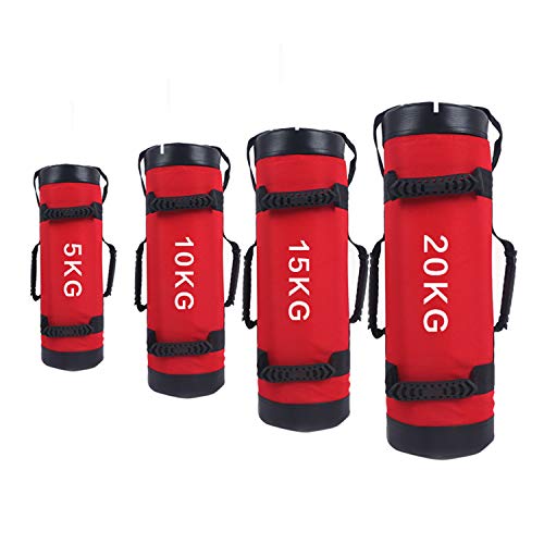 YZBBSH Power Bag Fitness Gewichtstasche Sandsäcke Mit 6 Griffen & Reißverschluss Hochleistungs Verstellbare Gewichtssack Sandbag 5KG - 30KG,Rot,10kg von YZBBSH