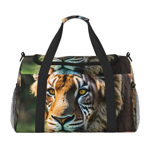 Übernachtungstaschen mit afrikanischem Tierdruck, für Damen und Herren, Schultertasche, Handgepäcktasche für Reisen, wichtige Dinge, Schwarz, Einheitsgröße von YaWea