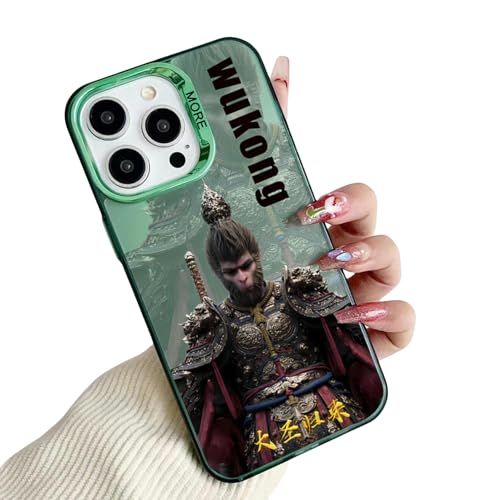 Yaayago Monkey Sun-Wukong Telefono Custodia Per iPhone 14Promax Custodia Per Telefono Cellulare Per iPhone 15Promax Per iPhone 13Promax Cool Game Cartoon Case-Verde-Per iPhone12 Pro von Yaayago