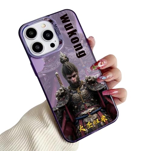 Yaayago Monkey Sun-Wukong Telefono Custodia Per iPhone 14Promax Custodia Per Telefono Cellulare Per iPhone 15Promax Per iPhone 13Promax Cool Game Cartoon Case-Viola-Per iPhone13 Pro Max von Yaayago