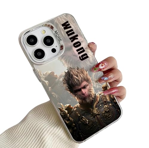 Yaayago Sun-Wukong Monkey Telefono Custodia Per iPhone 15 Pro Cool Per IPhone14Promax Per iPhone 16 Pro Max Game Monkey Cartoon Phone Case-Argento-Per iPhone 11 Pro von Yaayago