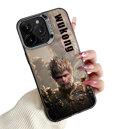 Yaayago Sun-Wukong Monkey Telefono Custodia Per iPhone 15 Pro Cool Per IPhone14Promax Per iPhone 16 Pro Max Game Monkey Cartoon Phone Case-Nero-Per iPhone15 von Yaayago