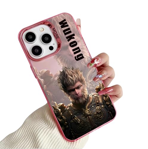 Yaayago Sun-Wukong Monkey Telefono Custodia Per iPhone 15 Pro Cool Per IPhone14Promax Per iPhone 16 Pro Max Game Monkey Cartoon Phone Case-Rosa-Per iPhone 11 Pro von Yaayago