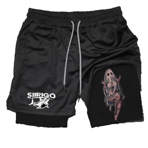 Siirigo Shorts Herren, Sexy Boobs Grafik-Print-Fitness-Performance-Shorts, Laufshorts mit Handytasche (3XL,C-3) von Yacriso