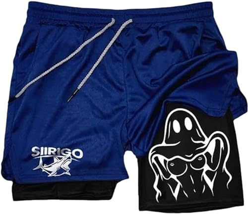 Siirigo Shorts Herren, Sexy Boobs Grafik-Print-Fitness-Performance-Shorts, Laufshorts mit Handytasche (L,A-7) von Yacriso