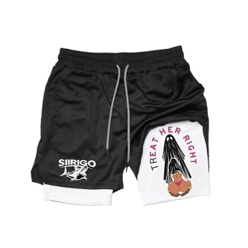 Siirigo Shorts Herren, Sexy Boobs Grafik-Print-Fitness-Performance-Shorts, Laufshorts mit Handytasche (L,B-8) von Yacriso