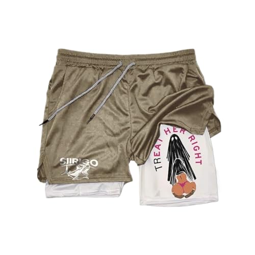 Siirigo Shorts Herren, Sexy Boobs Grafik-Print-Fitness-Performance-Shorts, Laufshorts mit Handytasche (XL,B-4) von Yacriso
