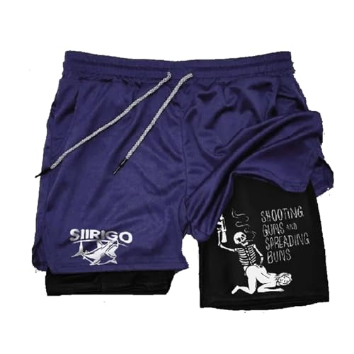 Siirigo Shorts Herren, Sexy Boobs Grafik-Print-Fitness-Performance-Shorts, Laufshorts mit Handytasche (XL,E-5) von Yacriso