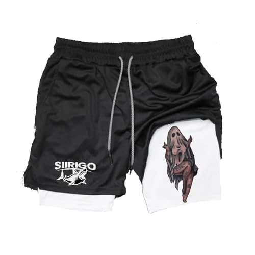 Siirigo Shorts Herren, Sexy Boobs Grafik-Print-Fitness-Performance-Shorts, Laufshorts mit Handytasche (XXL,C-2) von Yacriso