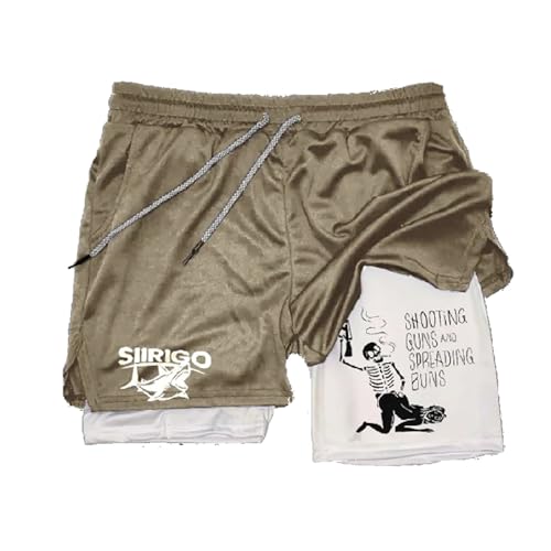Siirigo Shorts Herren, Sexy Boobs Grafik-Print-Fitness-Performance-Shorts, Laufshorts mit Handytasche (XXL,E-2) von Yacriso
