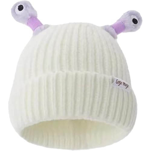 Yaepoip Monster Hat Kids, Cute Little Monster LED Knit Beanie, Glowing Little Monster Knit Hat, Glowing Monster Knitted Hat (White,one Size) von Yaepoip