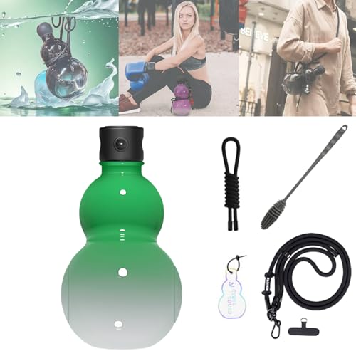 Yagerod Gourd Sports Water, Bottle Travel Water Bottle for Gym, 900ml Durable Gourd Style Water Bottle, Chinese Retro-Inspired Gourd Water Bottle for Myth Sun Wu Koug Game Fans (Green Gradient) von Yagerod