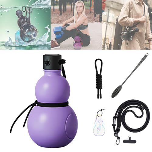 Yagerod Gourd Sports Water, Bottle Travel Water Bottle for Gym, 900ml Durable Gourd Style Water Bottle, Chinese Retro-Inspired Gourd Water Bottle for Myth Sun Wu Koug Game Fans (Purple) von Yagerod