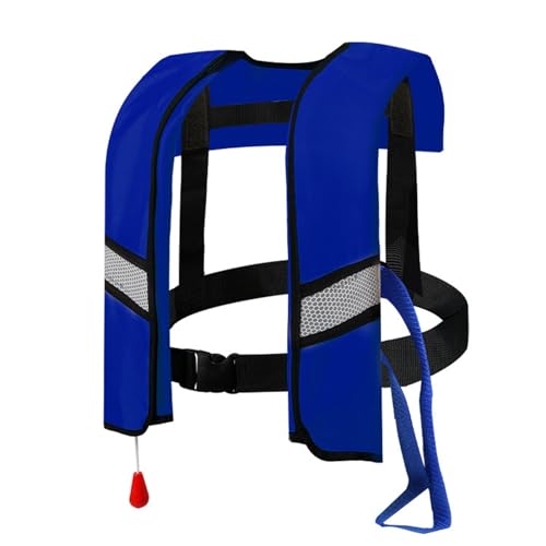 Yahbrra Aufblasbare Schwimmweste Innerhalb von 150 kg Schwimmhilfe für Erwachsene zum Schnorcheln, Kajak und SUP Schnorchelweste Auftriebsweste(Blue,Manual Model) von Yahbrra