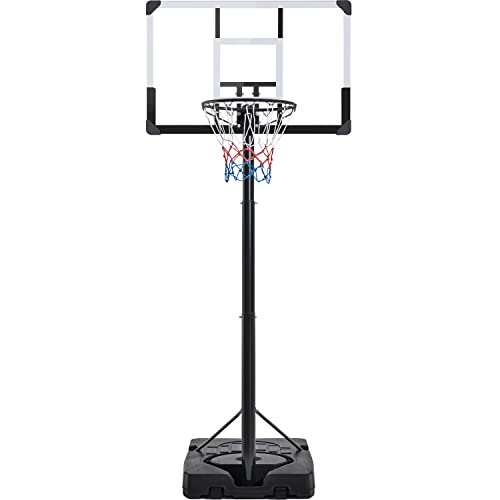 Yaheetech Basketballkorb Outdoor Verstellbare Korbhöhe 228 bis 303 cm Basketballständer mit Rollen Basketballkorb für Kinder Basketballkorb im Innenbereich/Garten/Hinterhof von Yaheetech