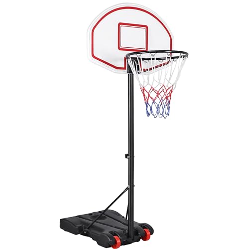 Yaheetech Basketballständer Basketballkorb Outdoor Korbanlage Basketballanlage mit Rollen Höhenverstellbar 196 von 251 cm von Yaheetech