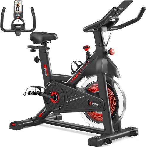 Yaheetech Heimtrainer Fahrrad für Zuhause Fahrradtrainer mit LCD Display Verstellbarer Heimtrainer mit Halterung & Wasserflaschenhalter Indoor Fitnessbike 110 kg Belastbar von Yaheetech