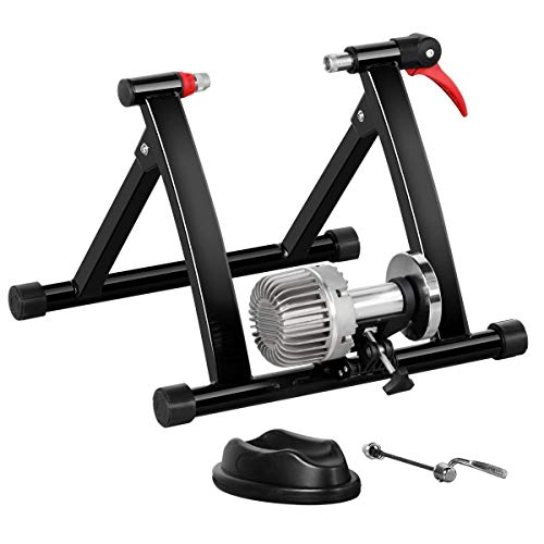 Yaheetech Rollentrainer Fahrrad Klappbarer Heimtrainer mit Fluid-Widerstand Rollentrainer für 26-28 Zoll Reifen Rollentrainer Rennrad Indoor von Yaheetech