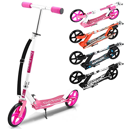 Yakimz Kinderroller, Scooter Kinder höhenverstellbar für 5 Jahre, Kinderscooter mit 190cm-Rädern, Cityroller klappbar Mit Tragegurt, max. 100 kg, Rosa Yakimz Kinderroller, Scooter Kinder höhenverstellbar für 5 Jahre, Kinderscooter mit 190cm-Rädern, Cityroller klappbar Mit Tragegurt, max. 100 kg, Rosa von Yakimz