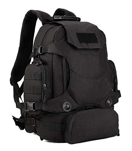 Yakmoo Backpack Wasserdicht DREI Verwendungsmöglichkeiten Taktischer Militärstil Daypack Molle System Schultasche 40L für Outdoors von Yakmoo