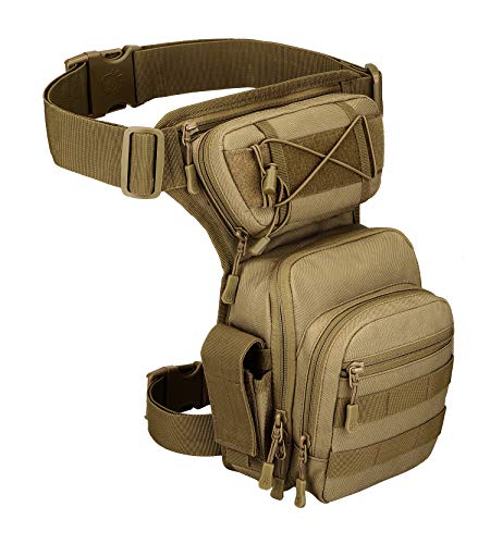 Yakmoo X5 Kampfbeintasche Taktischer Militärstil Beintasche Molle System Hüfttasche wasserdichte Gürteltasche Beinbeutel für Outdoors von Yakmoo