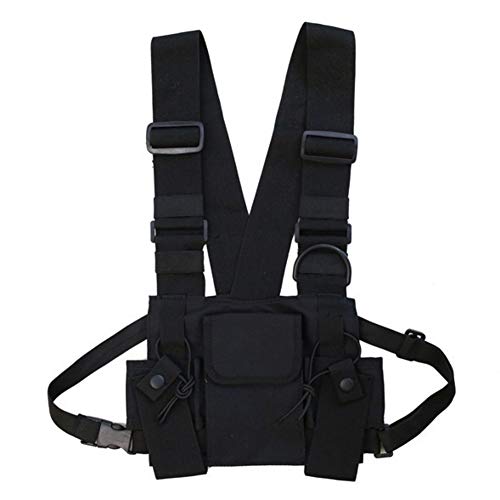 Yalatan Chest Rig Bag, Taktisch Brusttasche, Radio Walkie Talkie Brusttasche Herren, Hip Hop Streetwear Taschen-Pack Rucksack, Funktionelles Gürteltaschen Harness Brust-Rig-Tasche von Yalatan