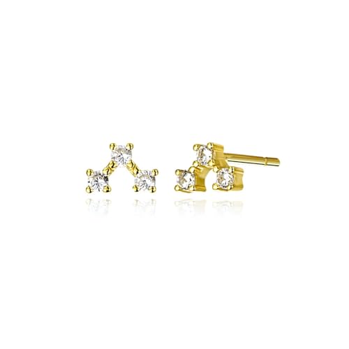 925 DREI V Licht Ohrstecker Damen Clip Anhänger Luxus High Jewelry Gold von Yaleneday