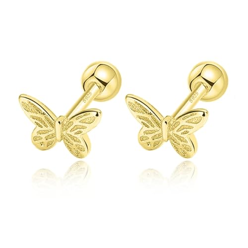 Yaleneday 925 Modische süße Schmetterling Bär Schraube Ohrstecker Geeignet für Frauen Fine Jewelry Da2558Gold von Yaleneday